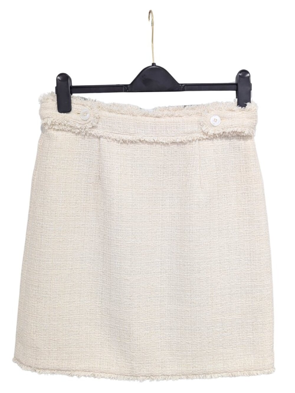 Brooks Brothers Ivory Metallic Tweed Fringe Skirt Size 6 NWT - Picture 2 of 9
